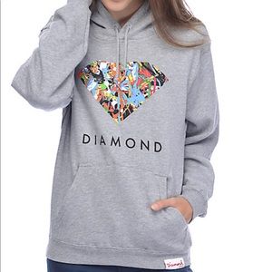 Diamond splatter paint design hoodie!
